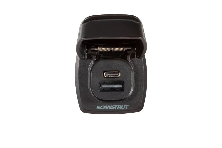 SC-USB-F4 – SCANSTRUT USB Outlet, Marine And Vehicle Use Dual USB-C Fast Charge Socket 10 To 30 Volt DC Input Voltage...